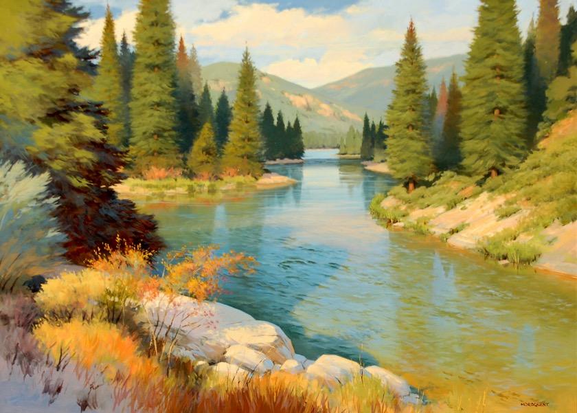 Autumn on the River  36x48 pc