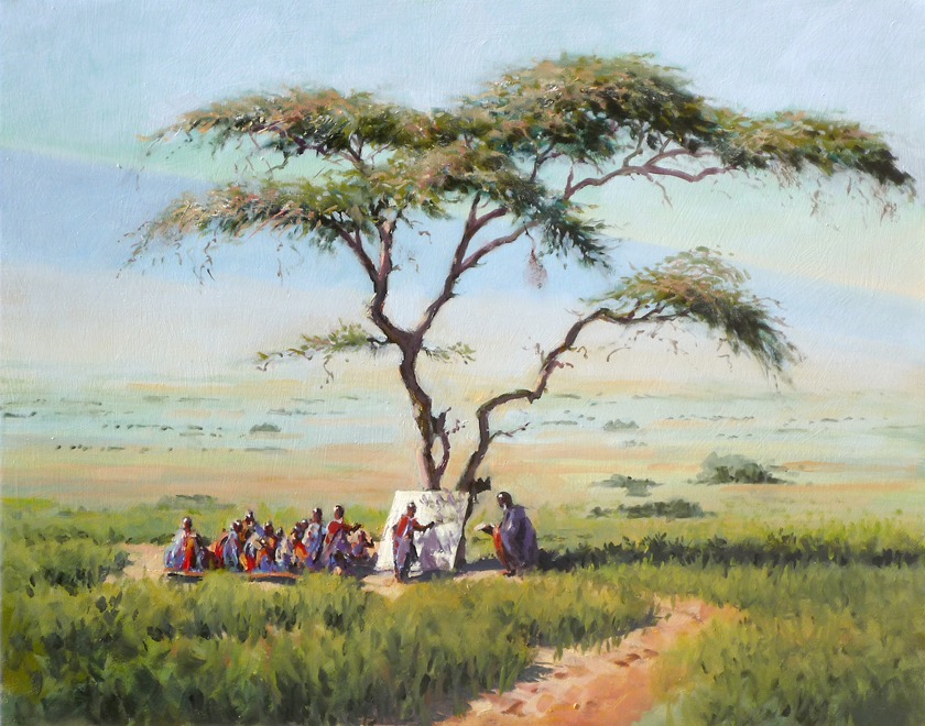 Maasai School  18 x 24